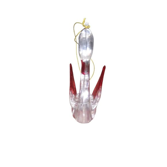 VTG Lucite Swan Ornament Acrylic Red Swan Holiday Ornament Hong Kong - Picture 2 of 8